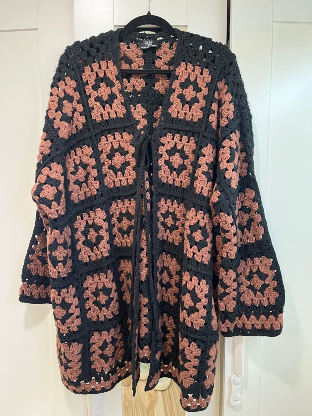 Dressed in Lala Oversized Granny Square Crochet Cardigan - Picture 3 of 5